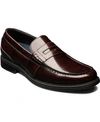 Nunn Bush Lincoln Leather Moc Toe Penny Loafer In Burgandy