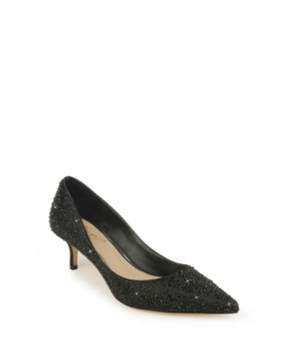 Jewel Badgley Mischka Women's Frenchie Kitten Heel Evening Pumps In Black