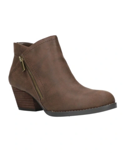 Bella Vita Bobbi Womens Leather Almond Toe Booties In Brown