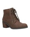 Bella Vita Sarina Womens Faux Suede Ankle Combat & Lace-up Boots In Brown