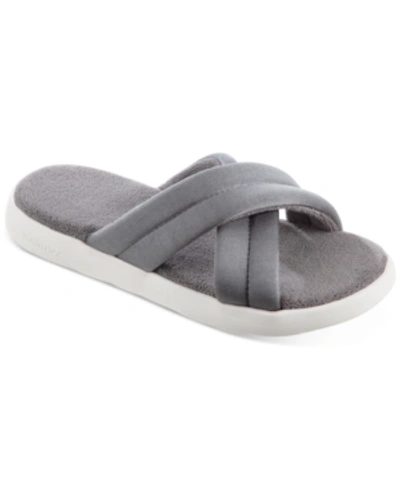 Isotoner Signature Women's Zenz Satin Pintucked Slide Slip-ons In Ash