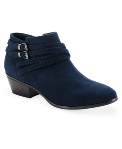 Style & Co Women's Willoww Booties, Created For Macy's In Navy Micro
