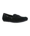 Bella Vita Scout Womens Leather Slip On Moccasins In Black Suede Leather