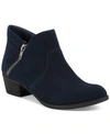 Sun + Stone Abby Double Zip Booties, Created For Macy's Women's Shoes In Navy Micro