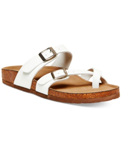 Madden Girl Bryceee Footbed Sandals In White