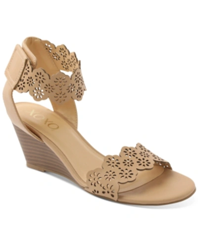Xoxo Shavon Ankle-strap Wedge Sandals Women's Shoes In Nude