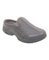 Easy Spirit Travel Time 234 Womens Leather Comfort Insole Clogs In Medium Gray