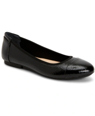 Alfani Women's Step 'n Flex Tavii Flats, Created For Macy's Women's Shoes In Black Crinkle Patent