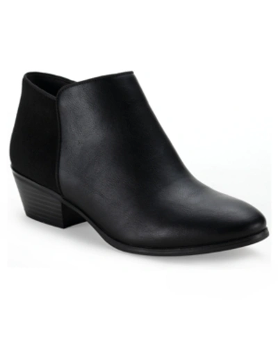 Style & Co Wileyy Ankle Booties, Created For Macy's Women's Shoes In Black Smooth,black Micro