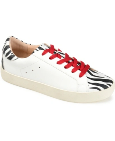 Journee Collection Women's Erica Lace Up Sneakers In Zebra