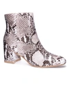 Chinese Laundry Women's Daria Block Heel Booties Women's Shoes In White Blush Snake