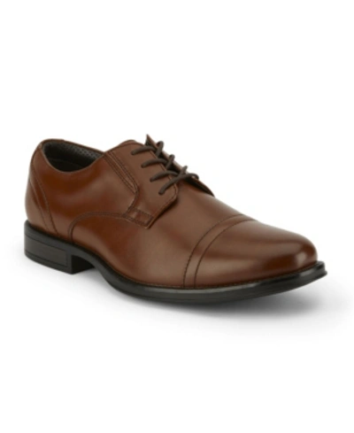 Dockers Garfield Mens Faux Leather Toe Cap Oxfords In Brown