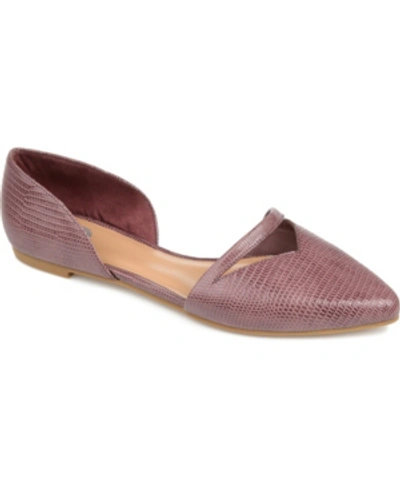 Journee Collection Braely Womens Faux Leather D'orsay Flats In Red