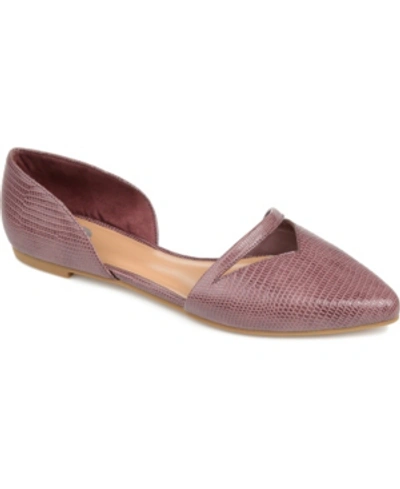 Journee Collection Braely Womens Faux Leather D'orsay Flats In Purple