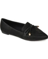 Journee Collection Muriel Womens Faux Leather Slip On Loafers In Black