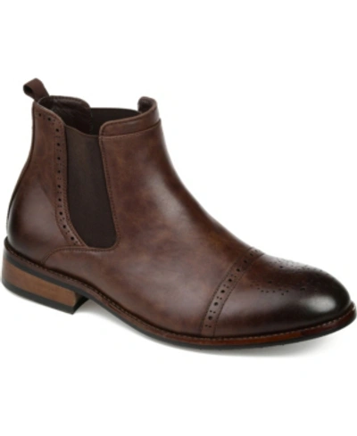 Vance Co. Garrett Men's Cap Toe Chelsea Boot Men's Shoes In Brown