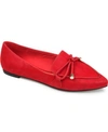 Journee Collection Womens Muriel Slip On Pointed Toe Loafer Flats In Red