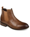 Vance Co. Garrett Mens Comfort Insole Faux Leather Chelsea Boots In Tan/beige