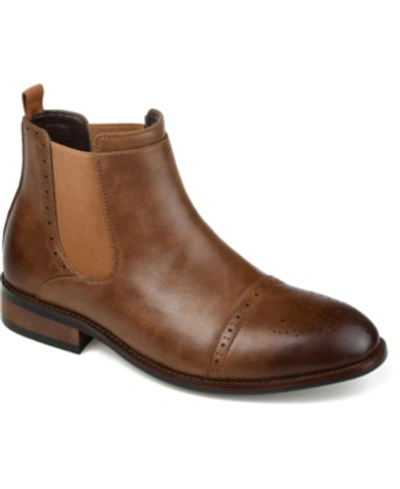 Vance Co. Garrett Mens Comfort Insole Faux Leather Chelsea Boots In Tan/beige