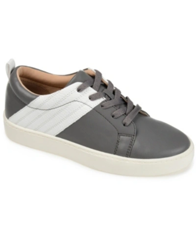 Journee Collection Women's Raaye Lace Up Sneakers In Gray