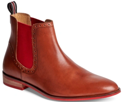 Carlos By Carlos Santana Mantra Mens Leather Stretch Chelsea Boots In Cognac