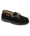 ISOTONER SIGNATURE SIGNATURE MEN'S GENUINE SUEDE MOCCASIN COMFORT SLIPPER WITH BERBER LINING