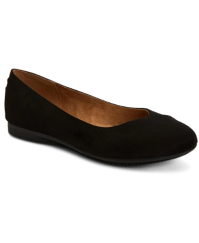 Style & Co Lydiaa Ballet Flats, Created For Macy's Women's Shoes In Black Micro