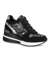 Gc Shoes Canali Womens Faux Suede Snake Print Fashion Sneakers In Silver