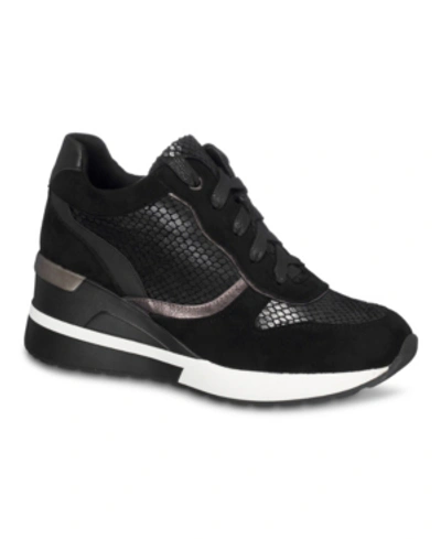 Gc Shoes Canali Womens Faux Suede Snake Print Fashion Sneakers In Black