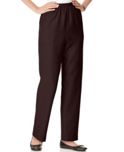 Alfred Dunner Classics Pull-on Straight-leg Pants In Petite And Petite Short In Brown