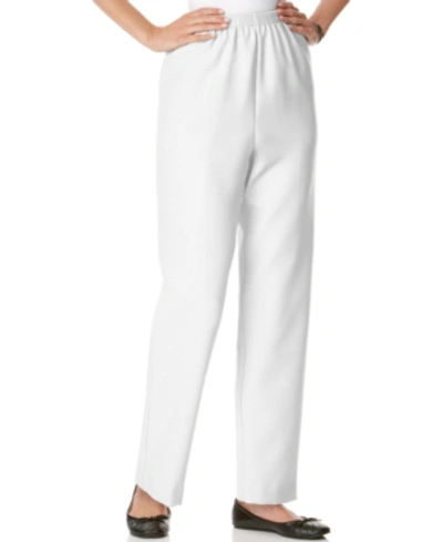 Alfred Dunner Classics Pull-on Straight-leg Pants In Petite And Petite Short In White