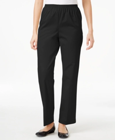 Alfred Dunner Classics Twill Pull-on Pants In Black