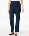 Alfred Dunner Classics Twill Pull-on Pants In Navy