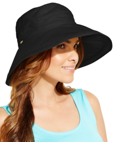 Scala Cotton Big Brim Sun Hat In Black