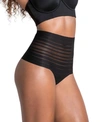 Leonisa Lace Stripe High-waisted Cheeky Hipster Panty 012890 In Black