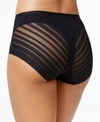 LEONISA WOMEN'S LACE STRIPE UNDETECTABLE CLASSIC SHAPER PANTY