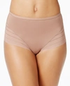 Leonisa Women's Lace Stripe Undetectable Classic Shaper Panty In Brown (nude 3)