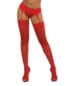 Dreamgirl Plus Size Laced Fishnet Thigh High In Red