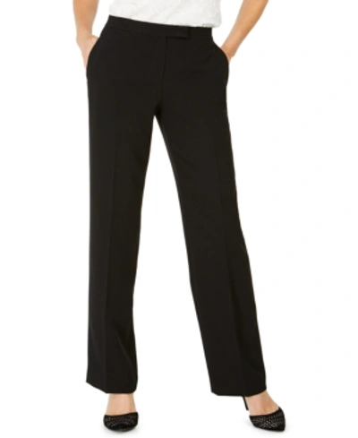 Kasper Womens Office Tab Waist Trouser Pants In Black