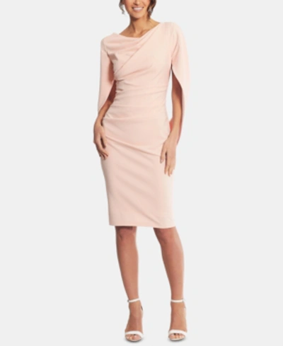 Betsy & Adam Drape Back Scuba Crepe Cocktail Dress In Gold