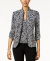 ALEX EVENINGS PRINTED JACKET AND TOP SET
