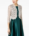 R & M Richards Lace Bolero With Scalloped Edges Dress In Champagne