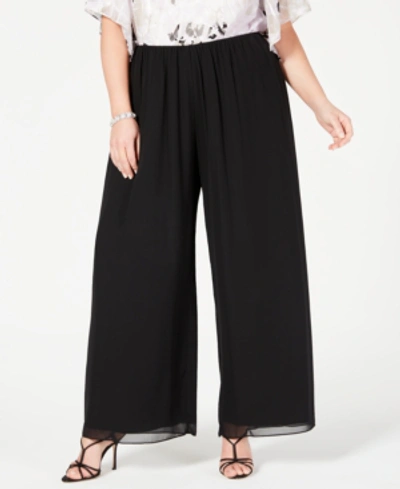 Alex Evenings Plus Size Cropped Wide-leg Pants In Black