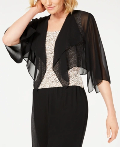 Alex Evenings Chiffon Cover Up In Black
