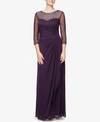 ALEX EVENINGS ILLUSION EMBELLISHED A-LINE GOWN