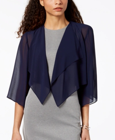 Alex Evenings Chiffon Cover Up In Navy