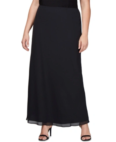 Alex Evenings Plus Size Evening Maxi Skirt In Black