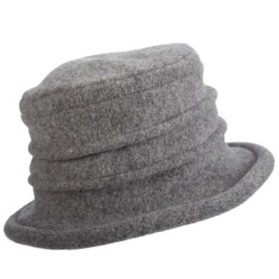 Dorfman Pacific Scala Packable Wool Cloche In Grey