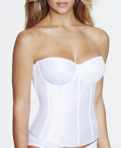 Dominique Juliette Satin Corset Strapless Longline 8950 In White