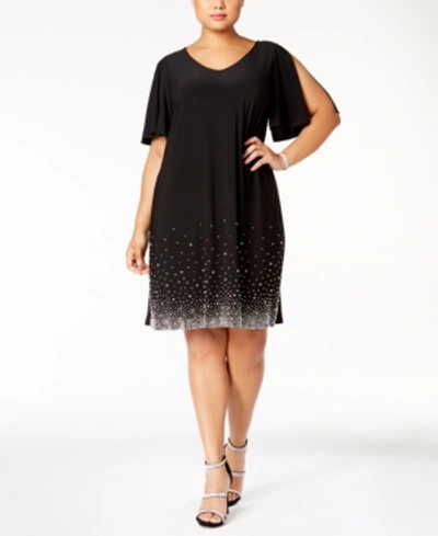 Msk Plus Size Beaded Shift Dress In Rosewood